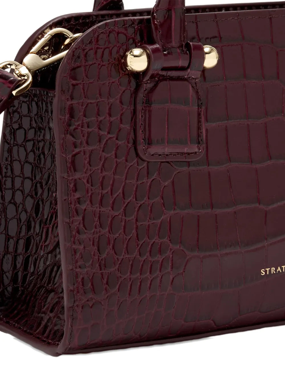 Strathberrysmall crocodile-embossed top-handle tote bag