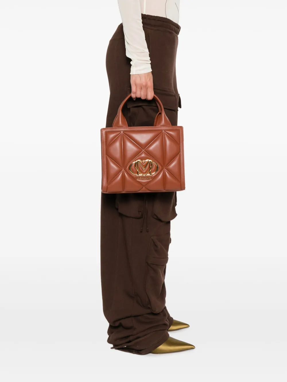 Love Moschinoquilted logo-plaque tote bag