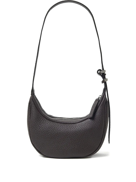 Pesericopebble-textured zip-fastening shoulder bag