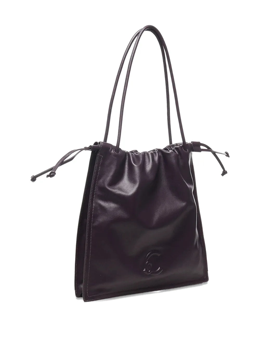 Coccinellelarge Dulse drawstring leather tote bag