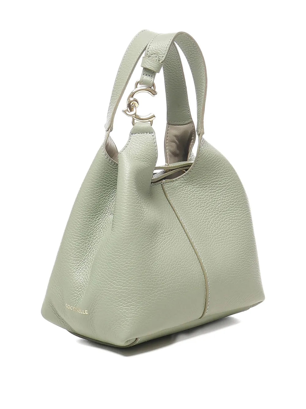 Coccinellebutton-fastening leather shoulder bag