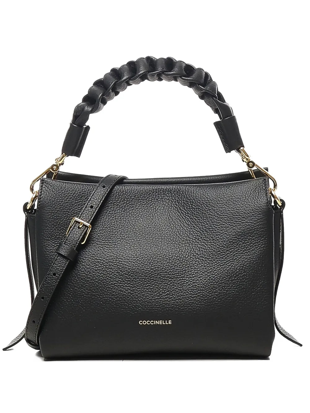 Coccinellesmall braided-handle leather shoulder bag