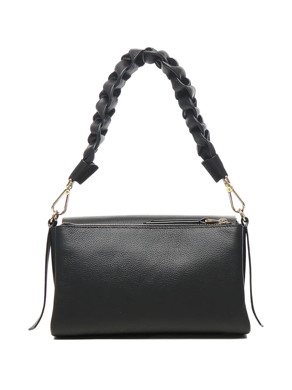 Coccinellebraided-handle leather shoulder bag