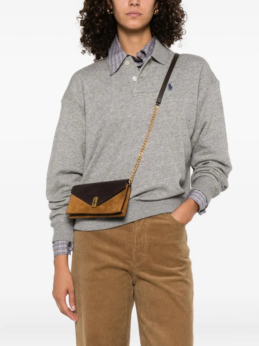 Polo Ralph Laurenleather suede clutch bag
