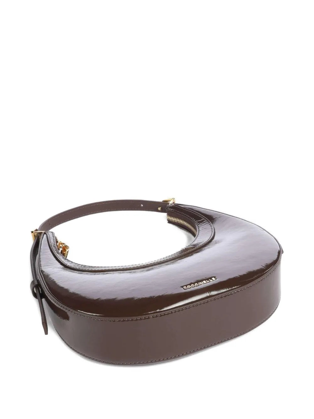 Coccinellelogo-plaque patent-leather shoulder bag