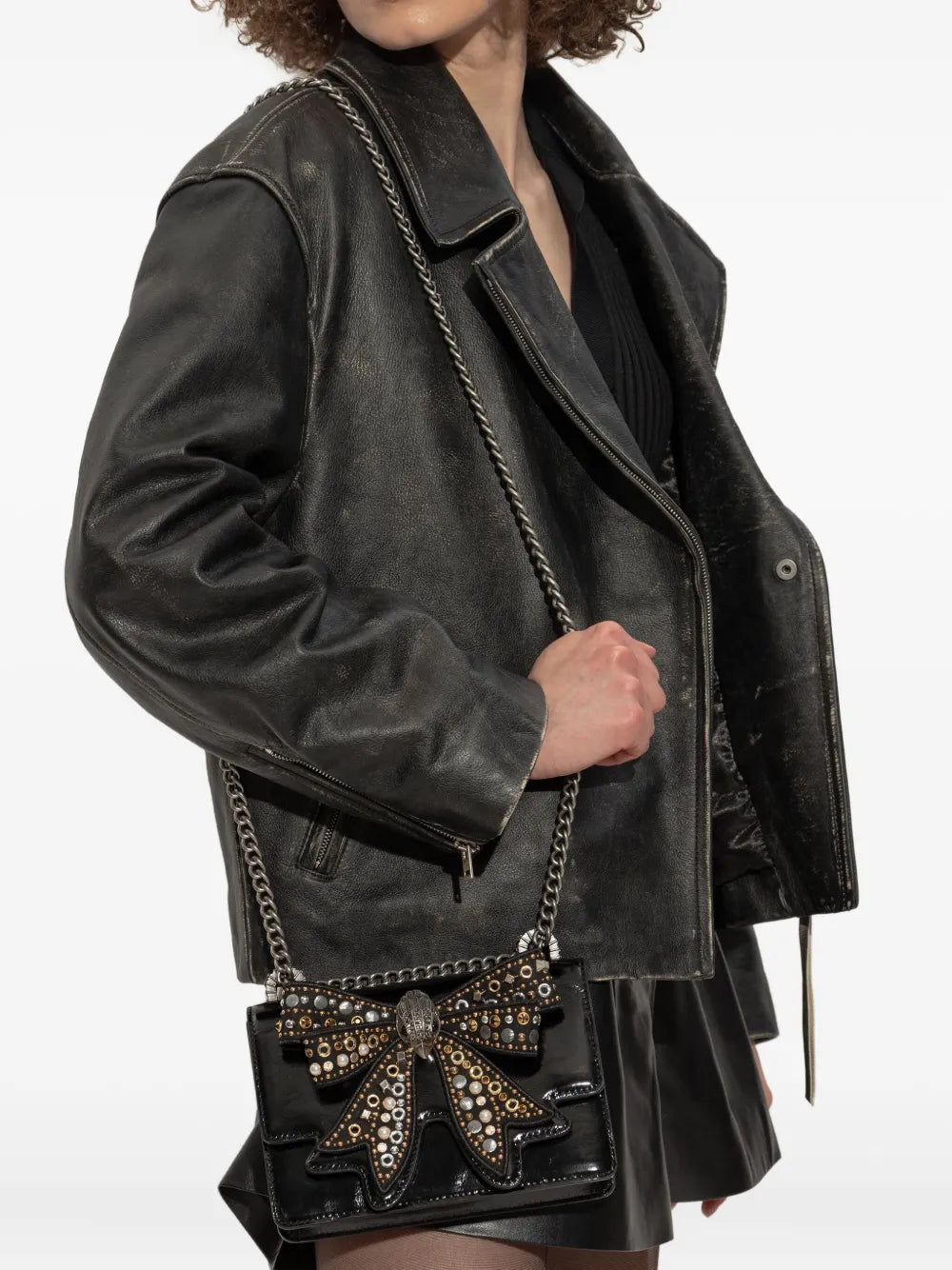 Kurt Geiger Londonsmall Bow Shoreditch leather cross body bag