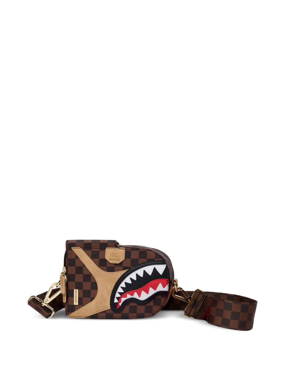 sprayground kidHennyville check-pattern shark-detail backpack