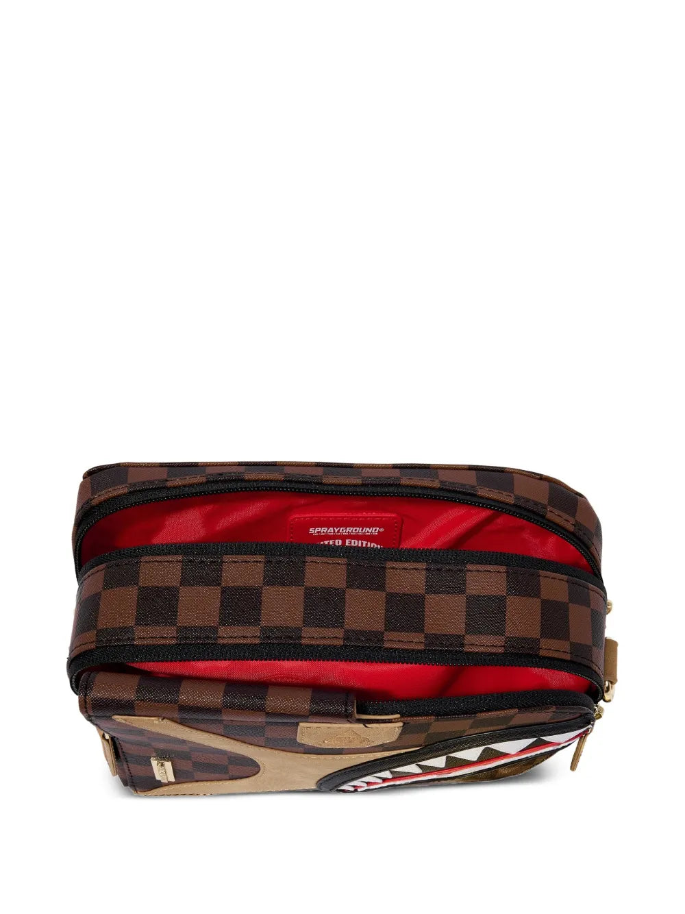 sprayground kidHennyville check-pattern shark-detail backpack