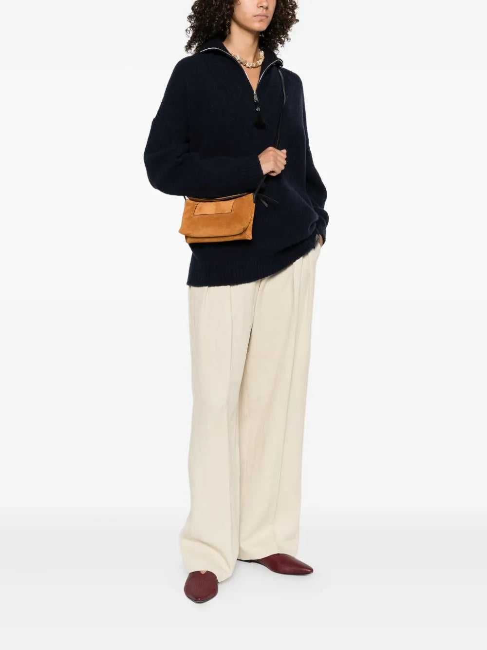 Wandlermini Penelope Slouch suede flap pocket bag