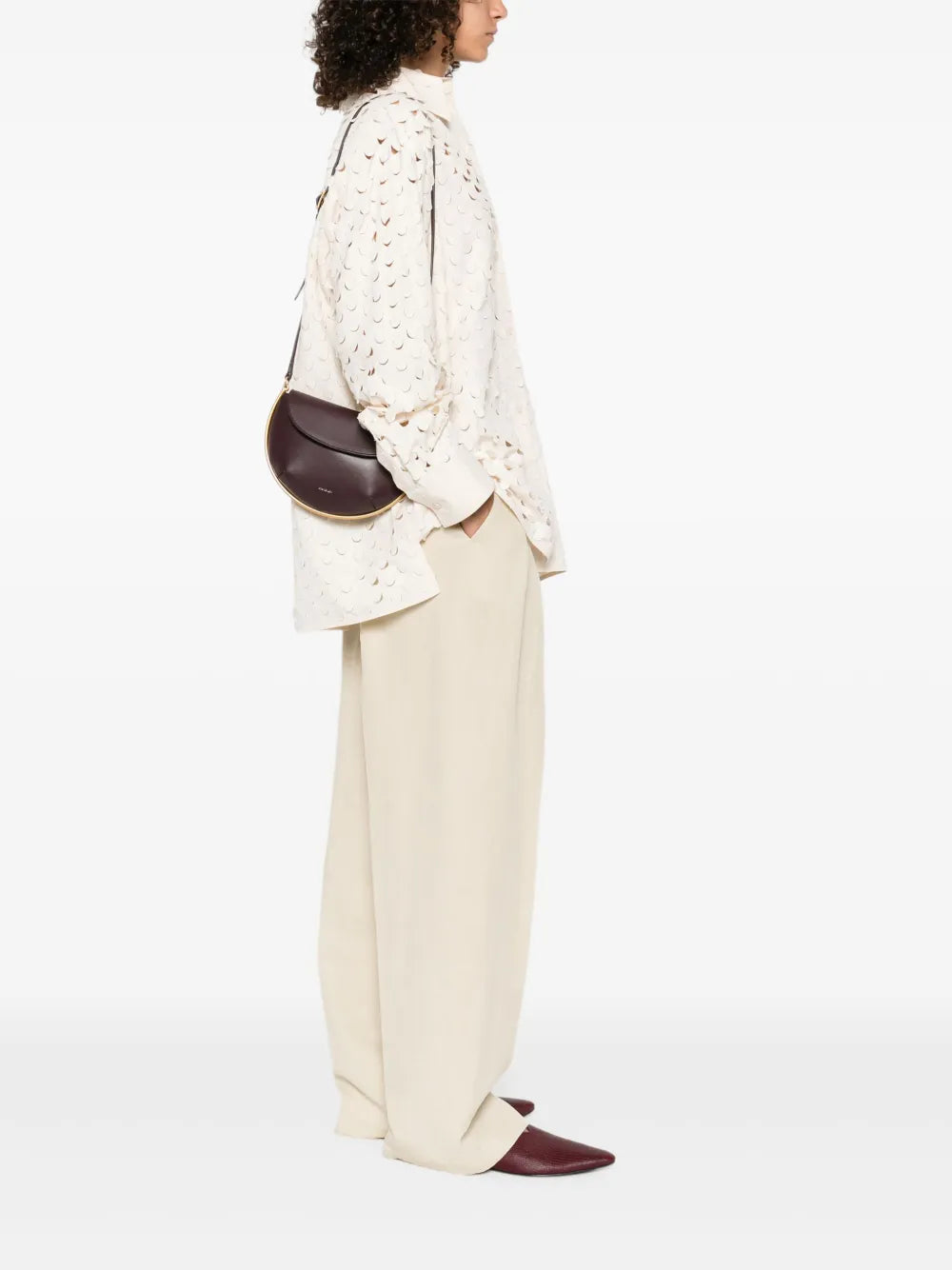 Wandlermini Kate crescent-frame calf leather bag