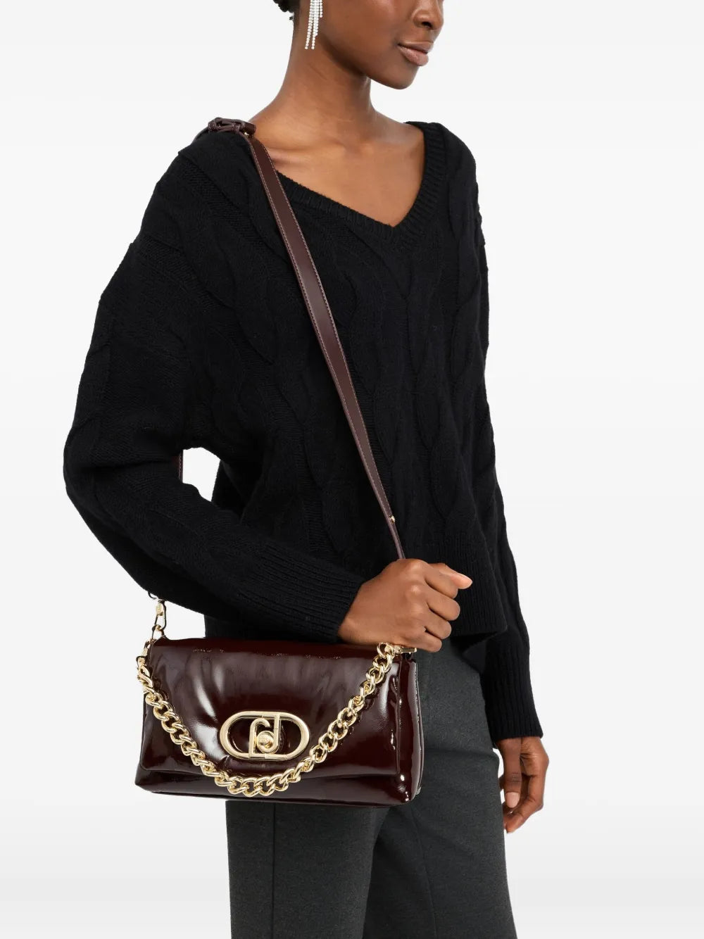 LIU JOmedium LaPuffy flap-closure satchel bag