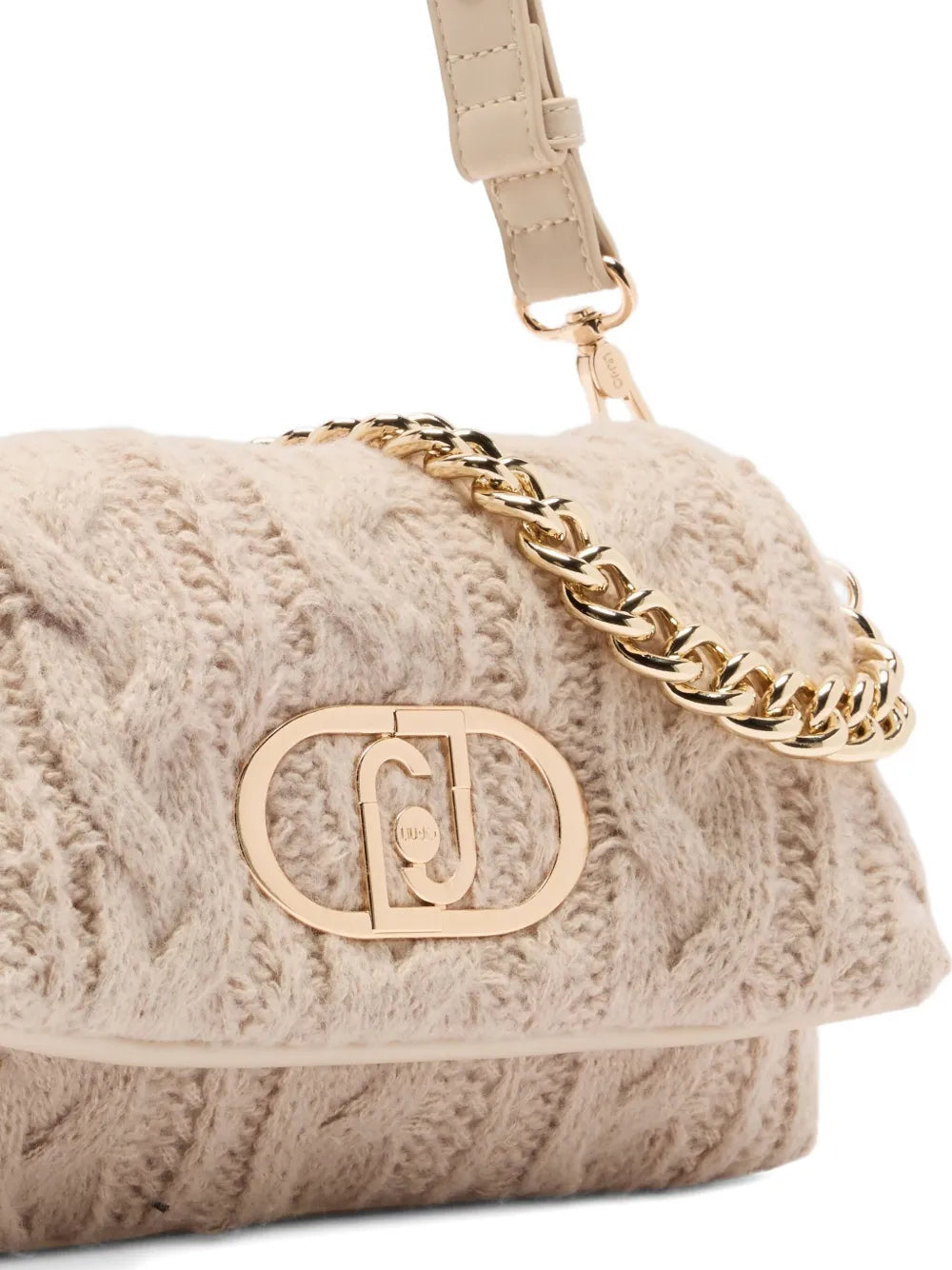 LIU JOmedium LaPuffy cable-knit cross body bag