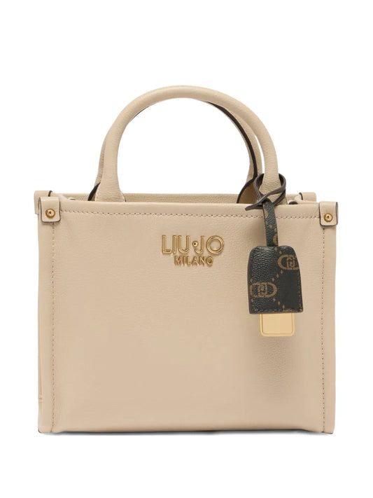 LIU JOsmall logo charm tote bag