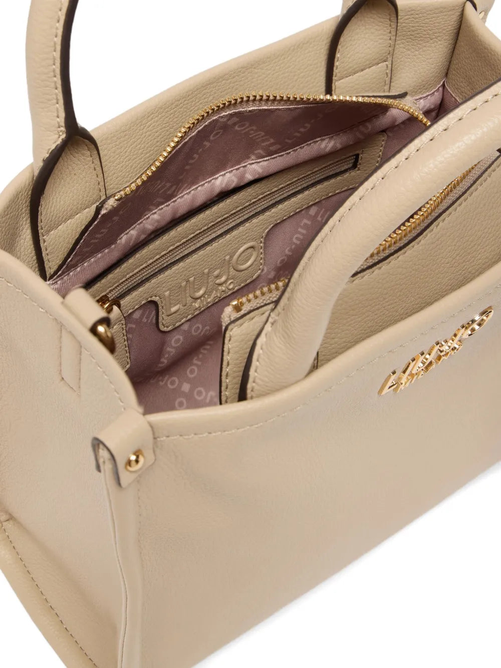 LIU JOsmall logo charm tote bag