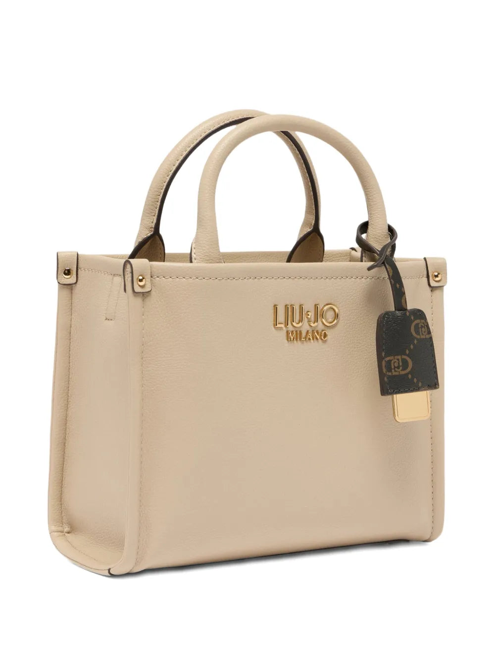 LIU JOsmall logo charm tote bag