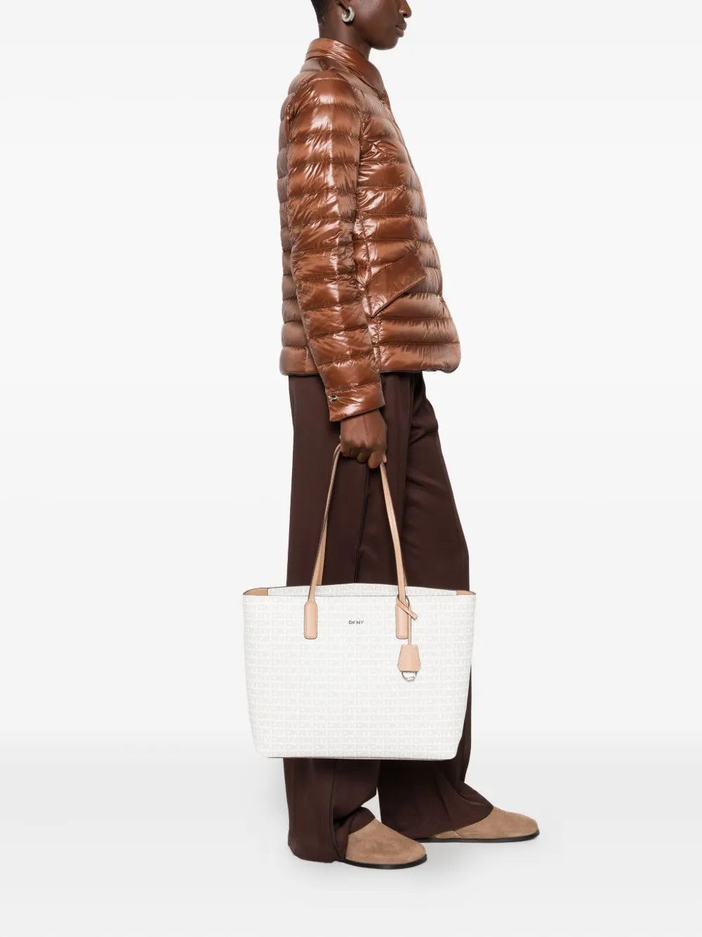 DKNYmedium logo-pattern tote bag