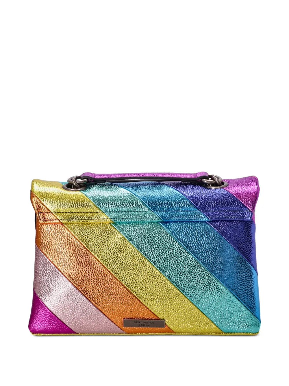 Kurt Geiger Londonrainbow-stripe chain shoulder bag