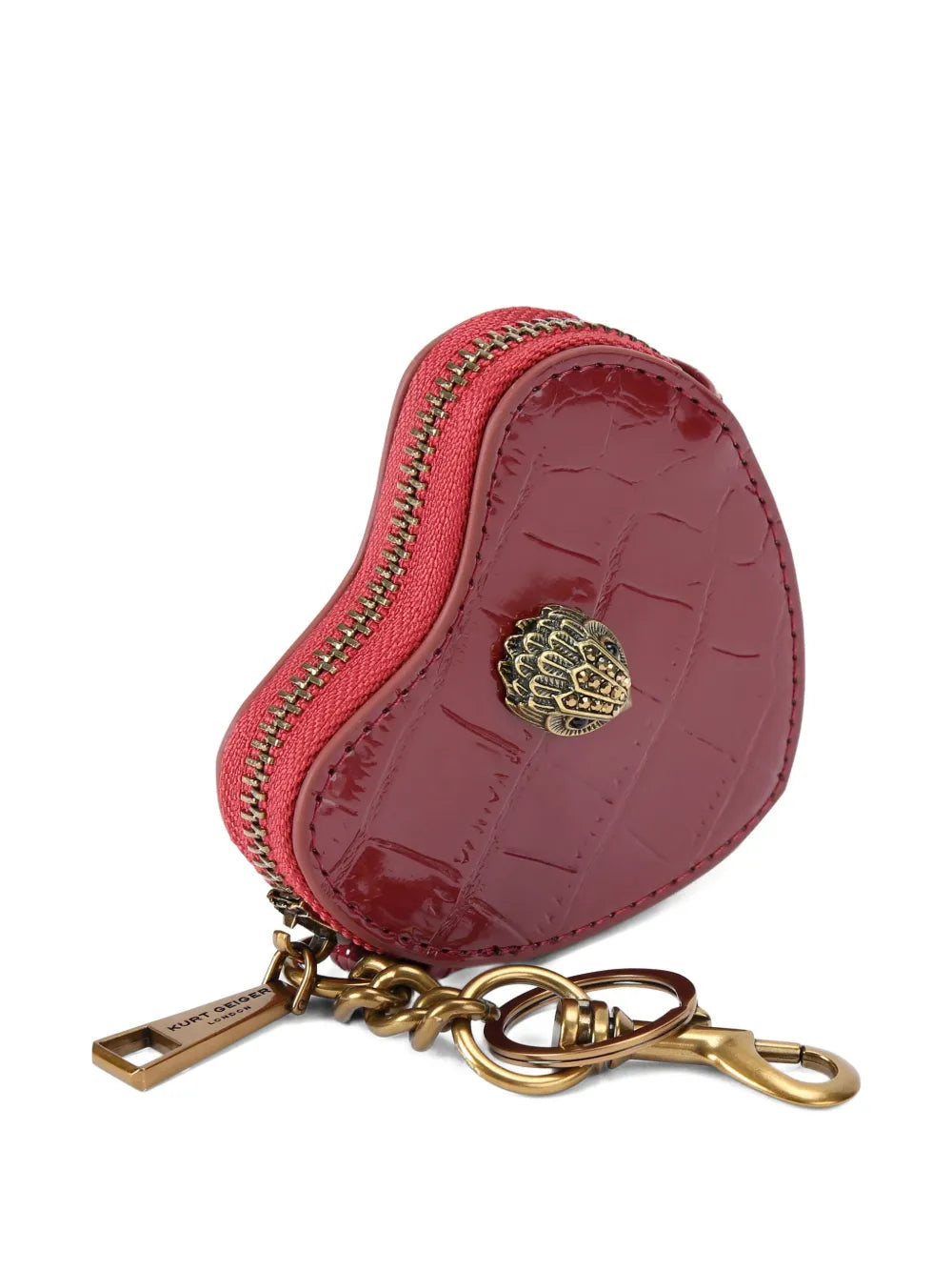 Kurt Geiger LondonKensington heart-shaped croc-effect keyring