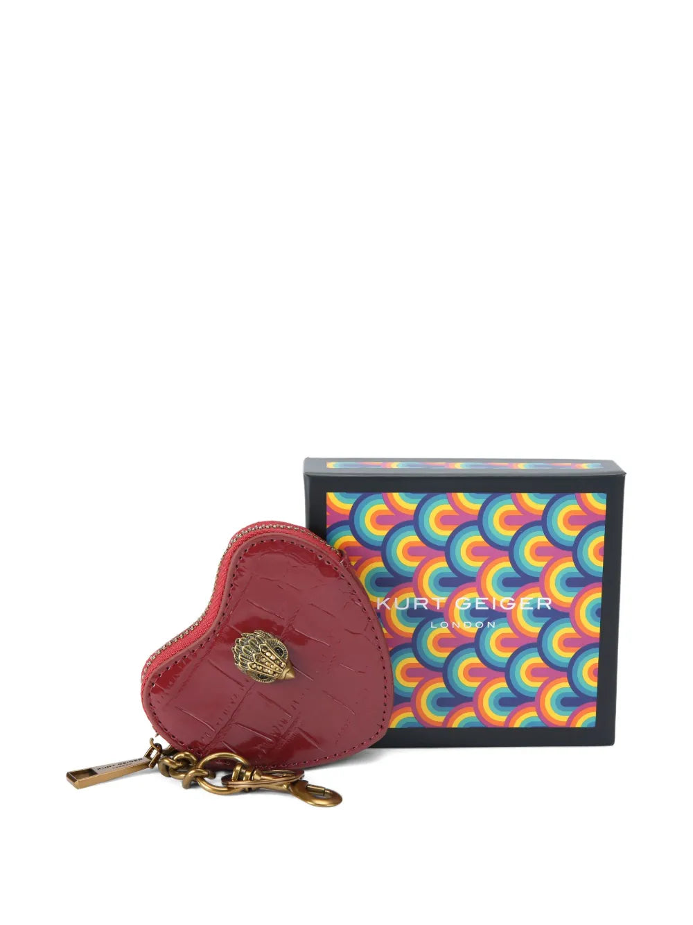 Kurt Geiger LondonKensington heart-shaped croc-effect keyring