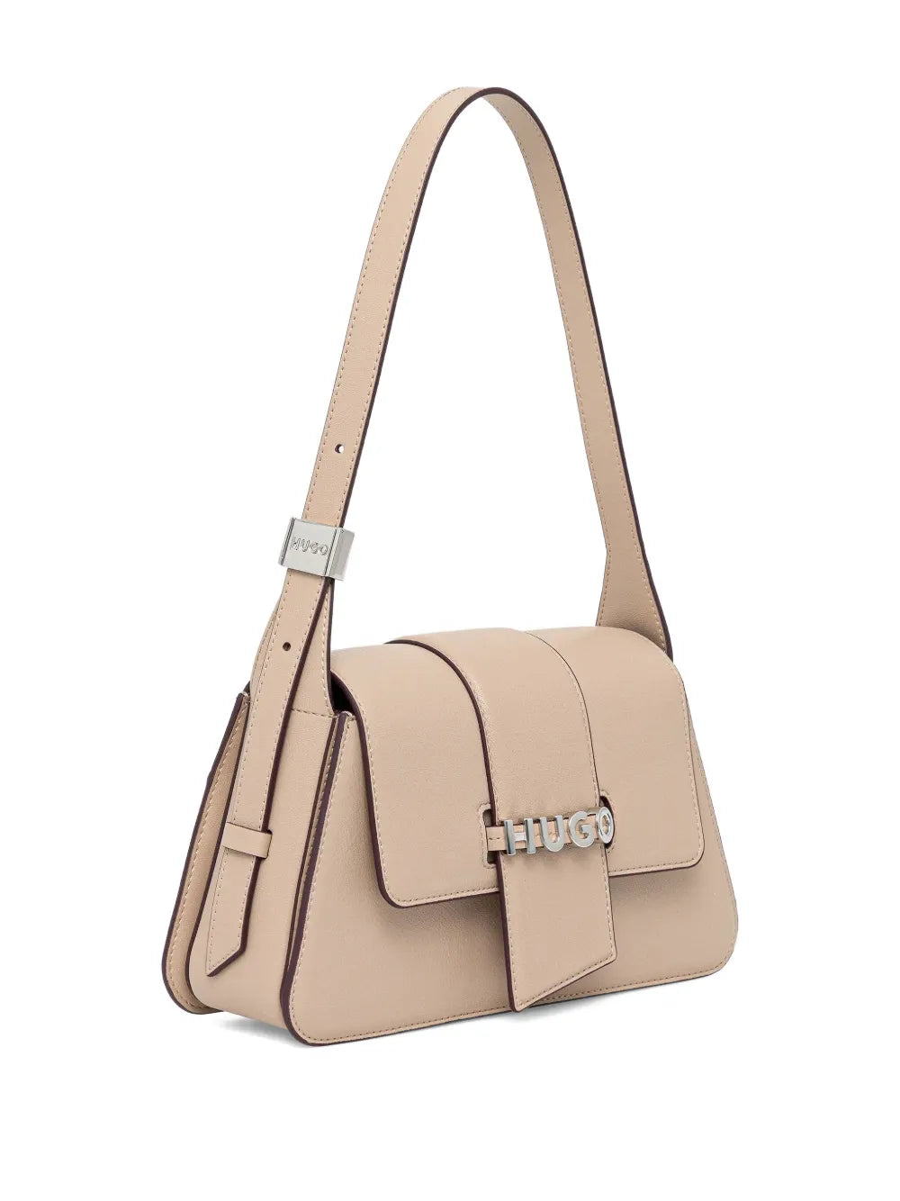 HUGOlogo-plaque flap shoulder bag