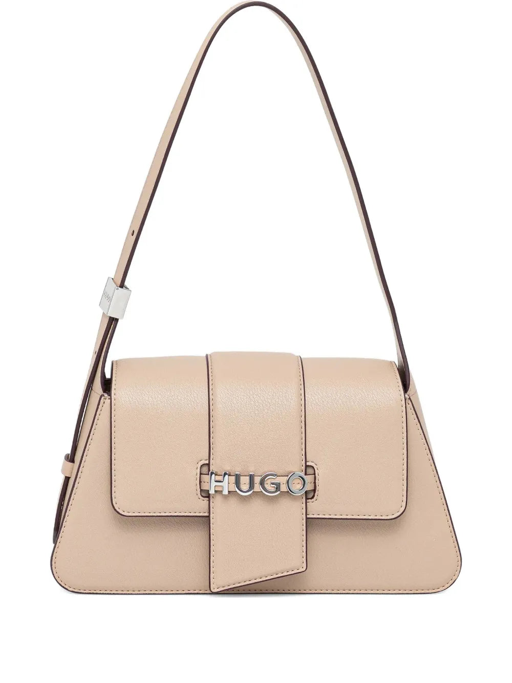 HUGOlogo-plaque flap shoulder bag