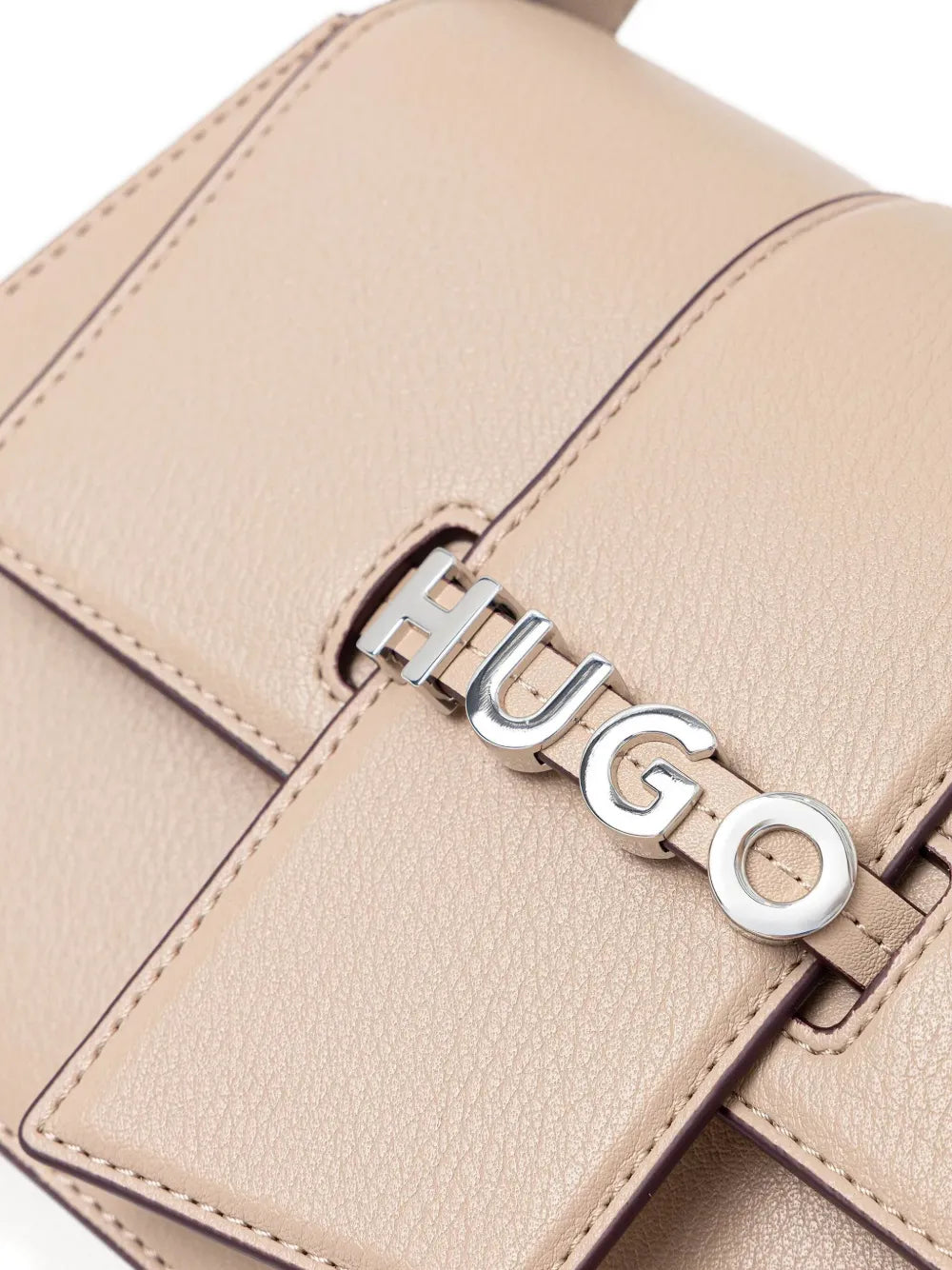 HUGOlogo-plaque flap shoulder bag