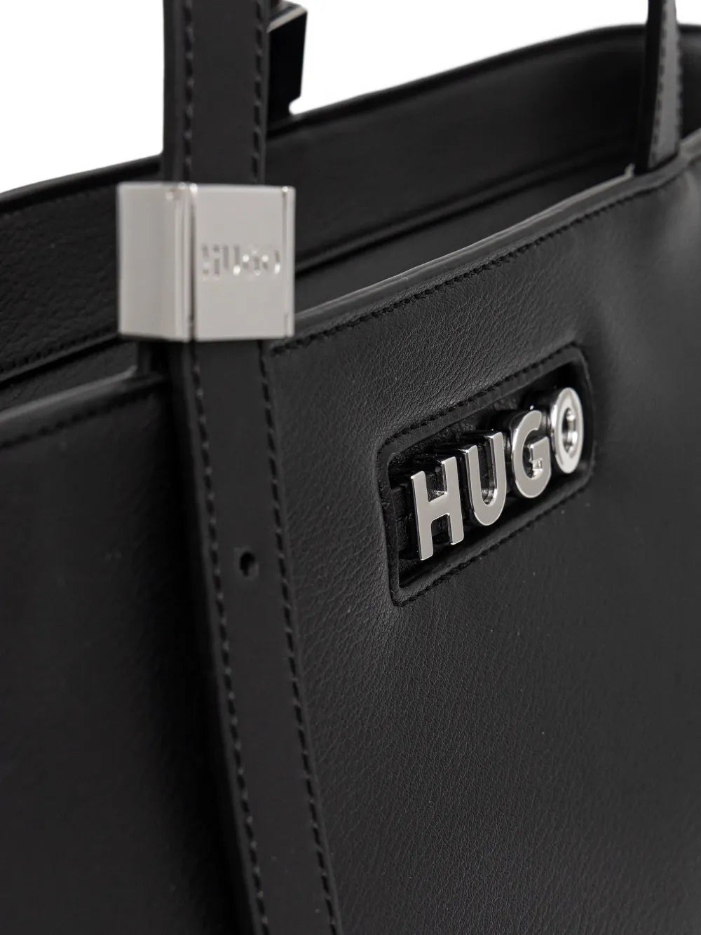 HUGObuckle-detail logo tote bag