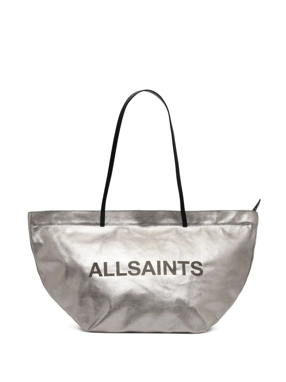 AllSaintsSerafina logo-print metallic tote bag