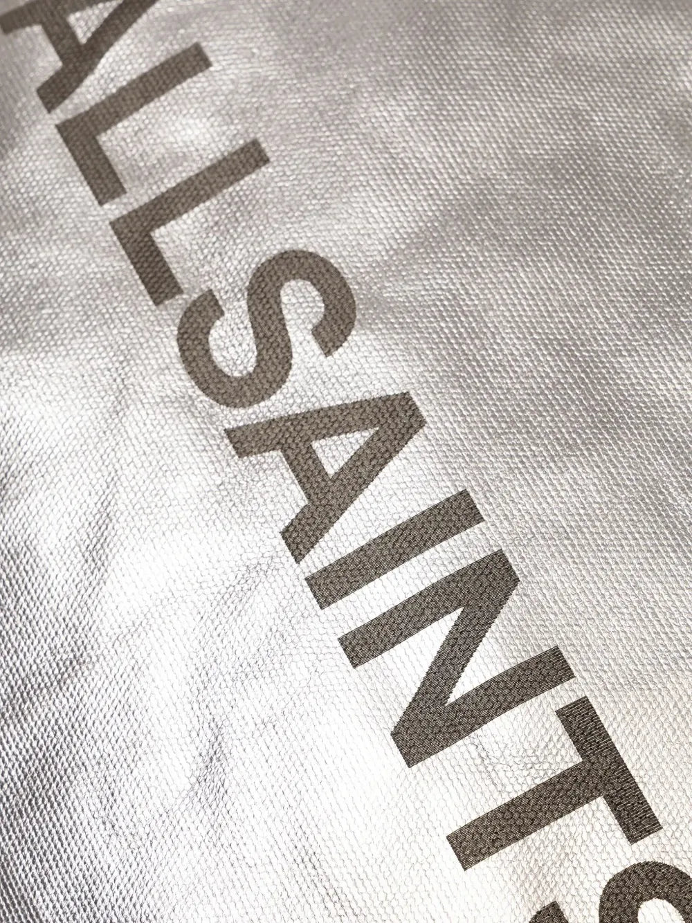AllSaintsSerafina logo-print metallic tote bag