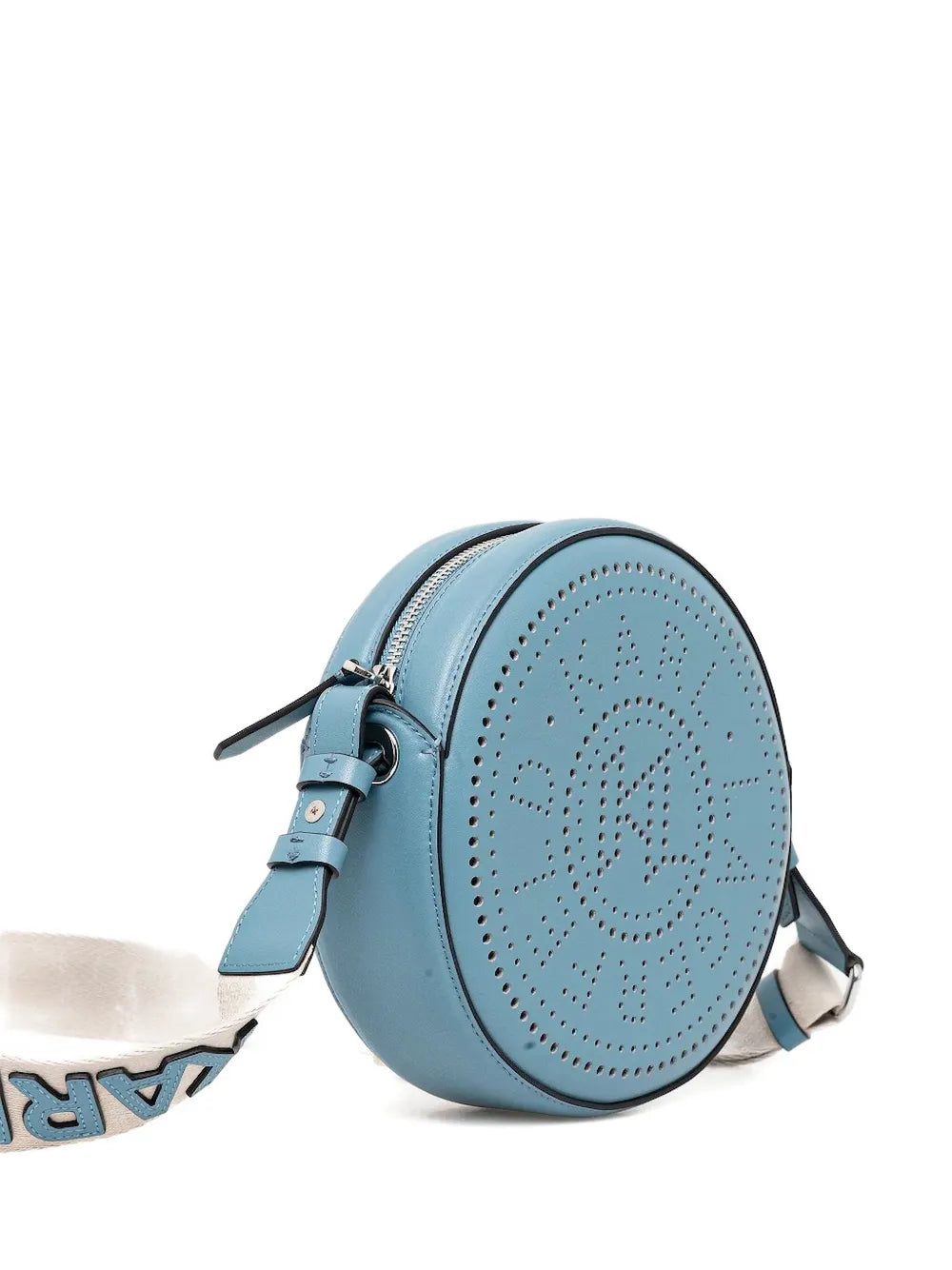 Karl Lagerfeldperforated-logo round crossbody bag