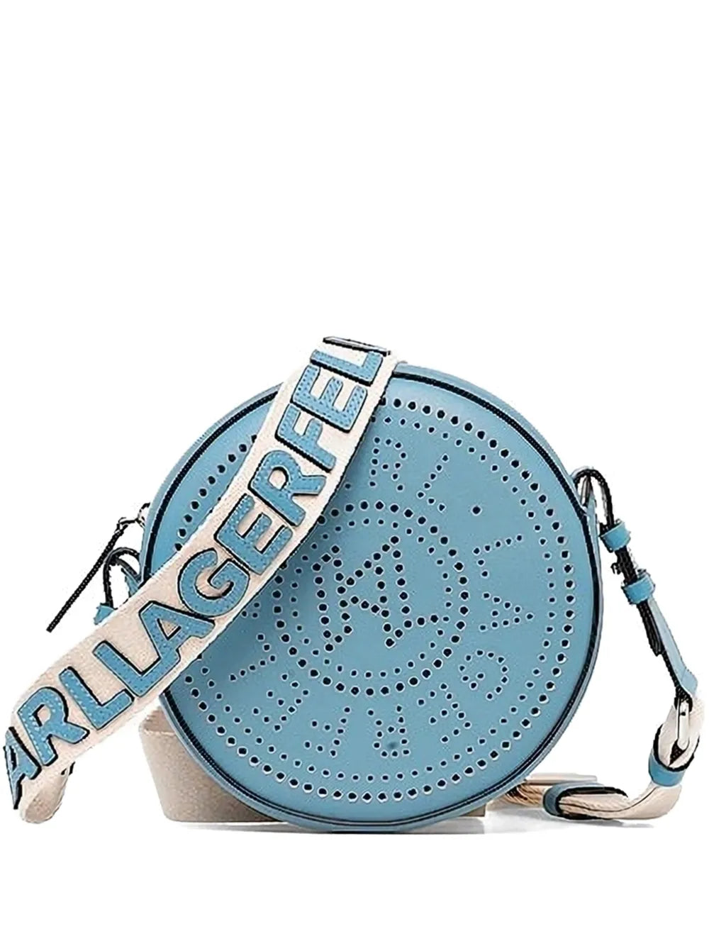 Karl Lagerfeldperforated-logo round crossbody bag