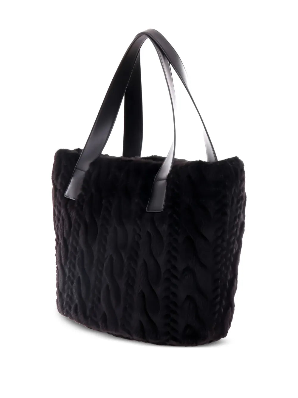 LIU JOlarge cable-knit tote bag