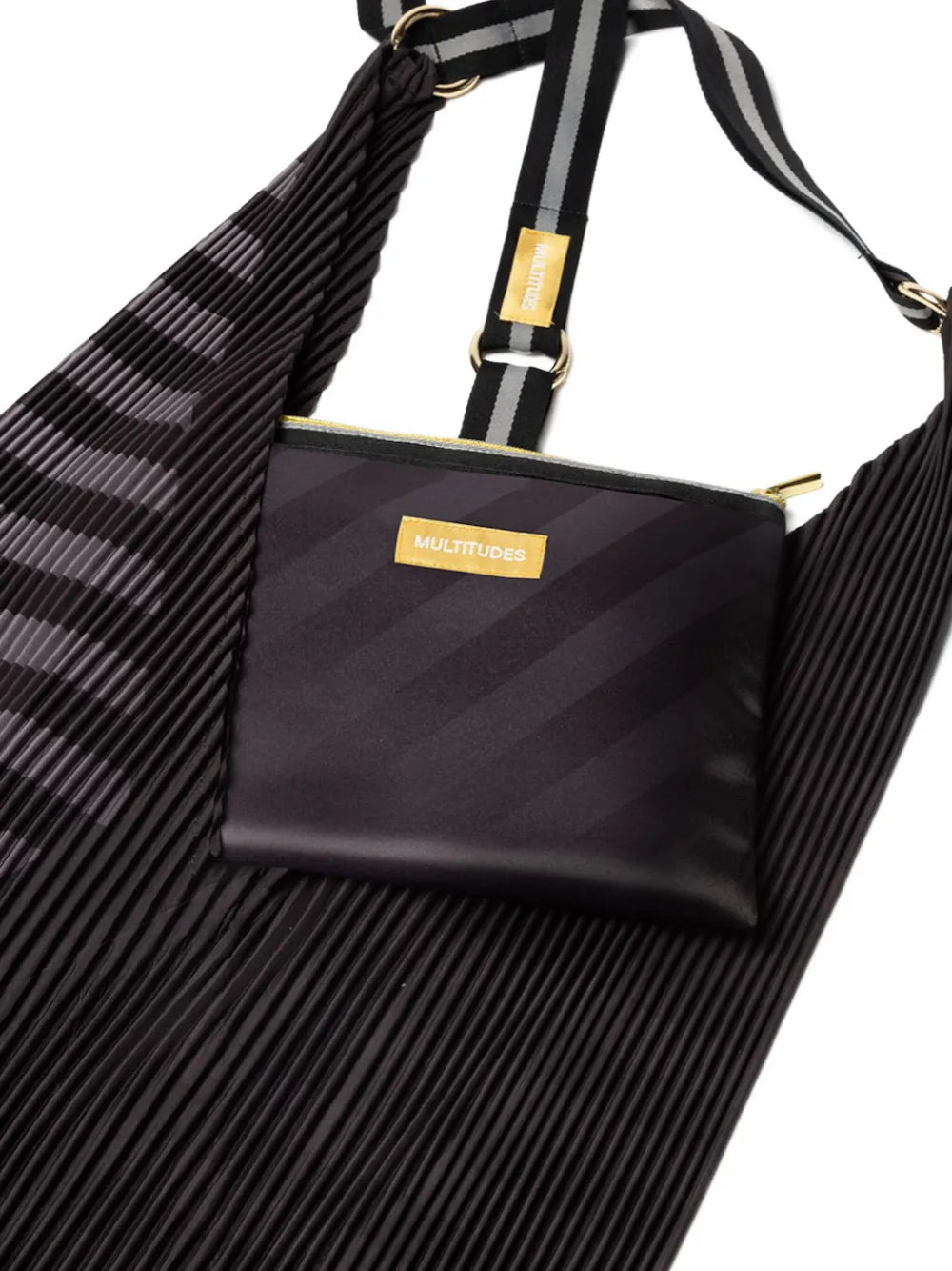 MULTITUDES BAGSClaudia pleated striped tote bag