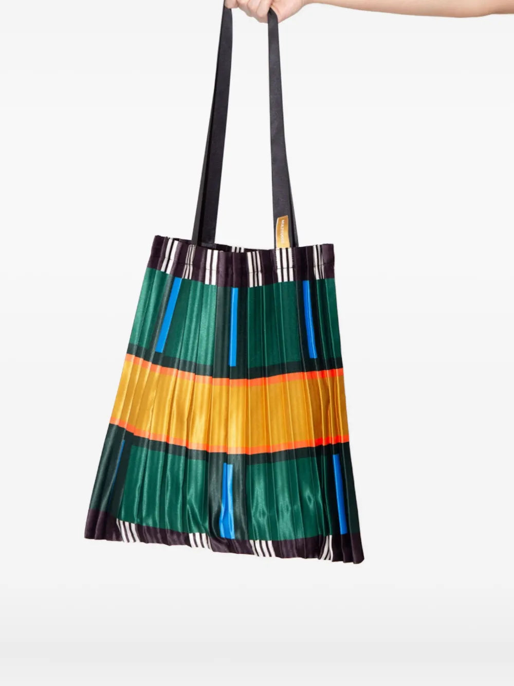 MULTITUDES BAGSRavello pleated striped tote bagpleated striped tote bag