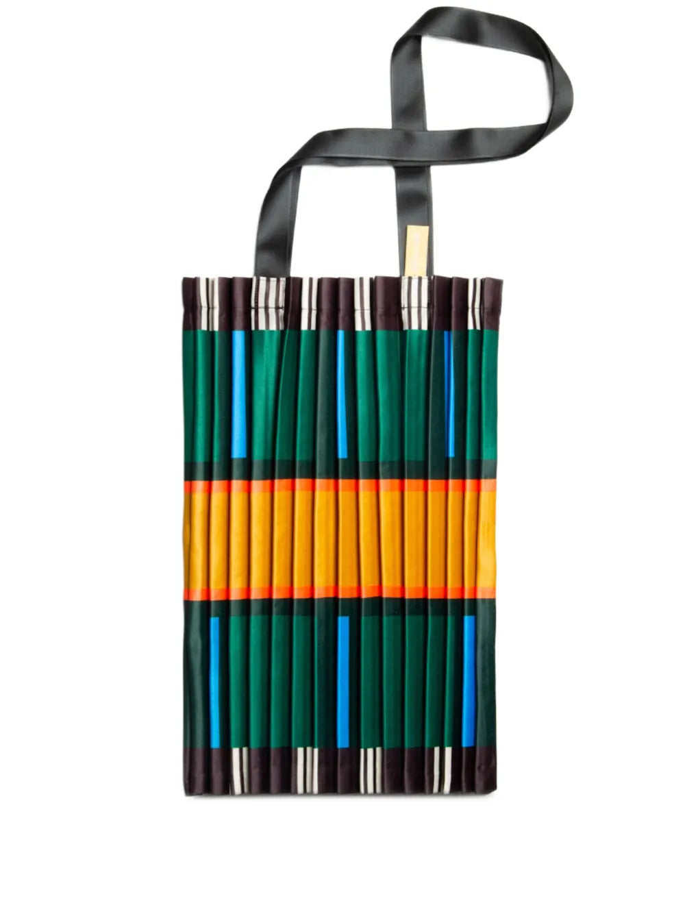 MULTITUDES BAGSRavello pleated striped tote bagpleated striped tote bag