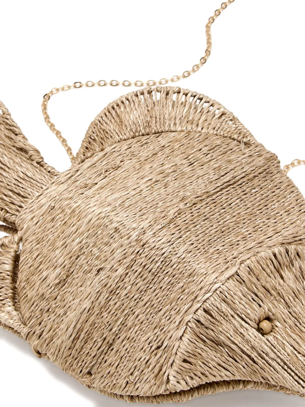 Poolsidefish-shaped woven clutch