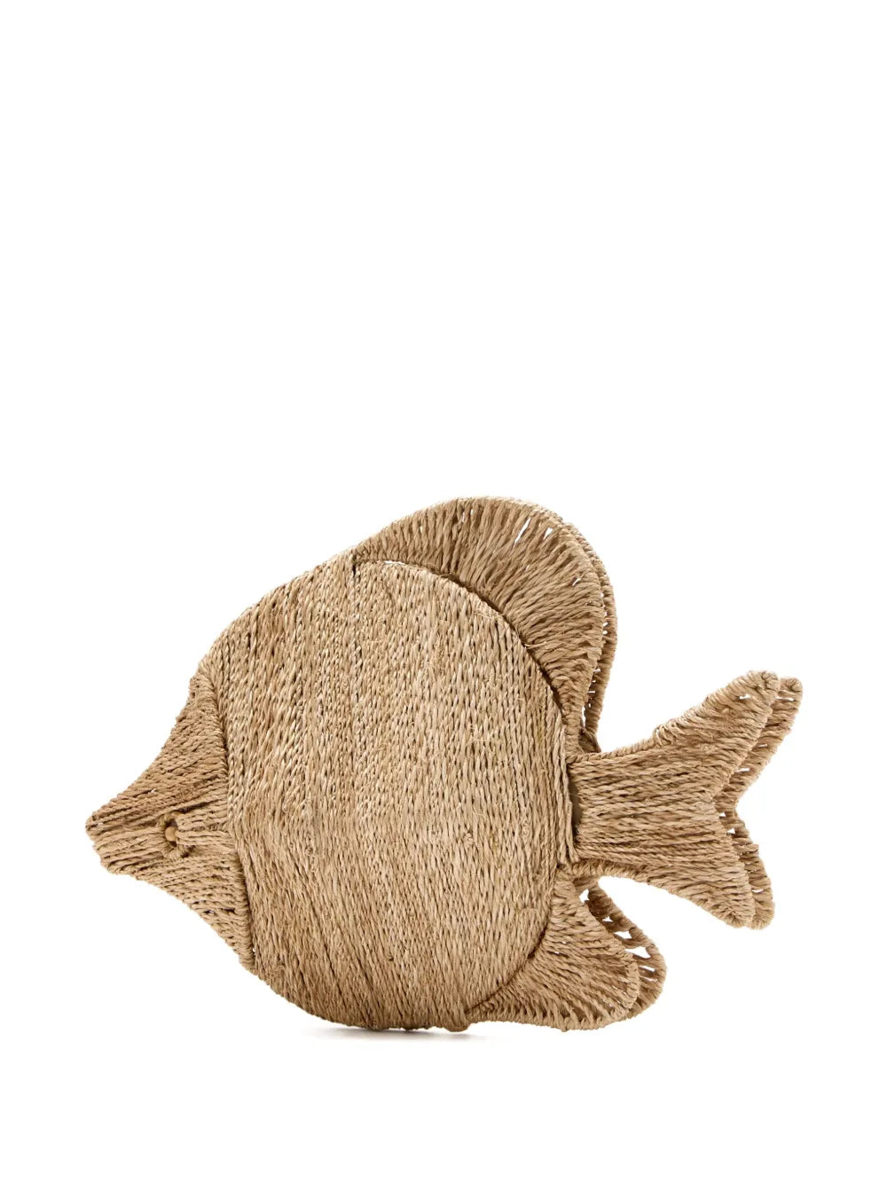 Poolsidefish-shaped woven clutch
