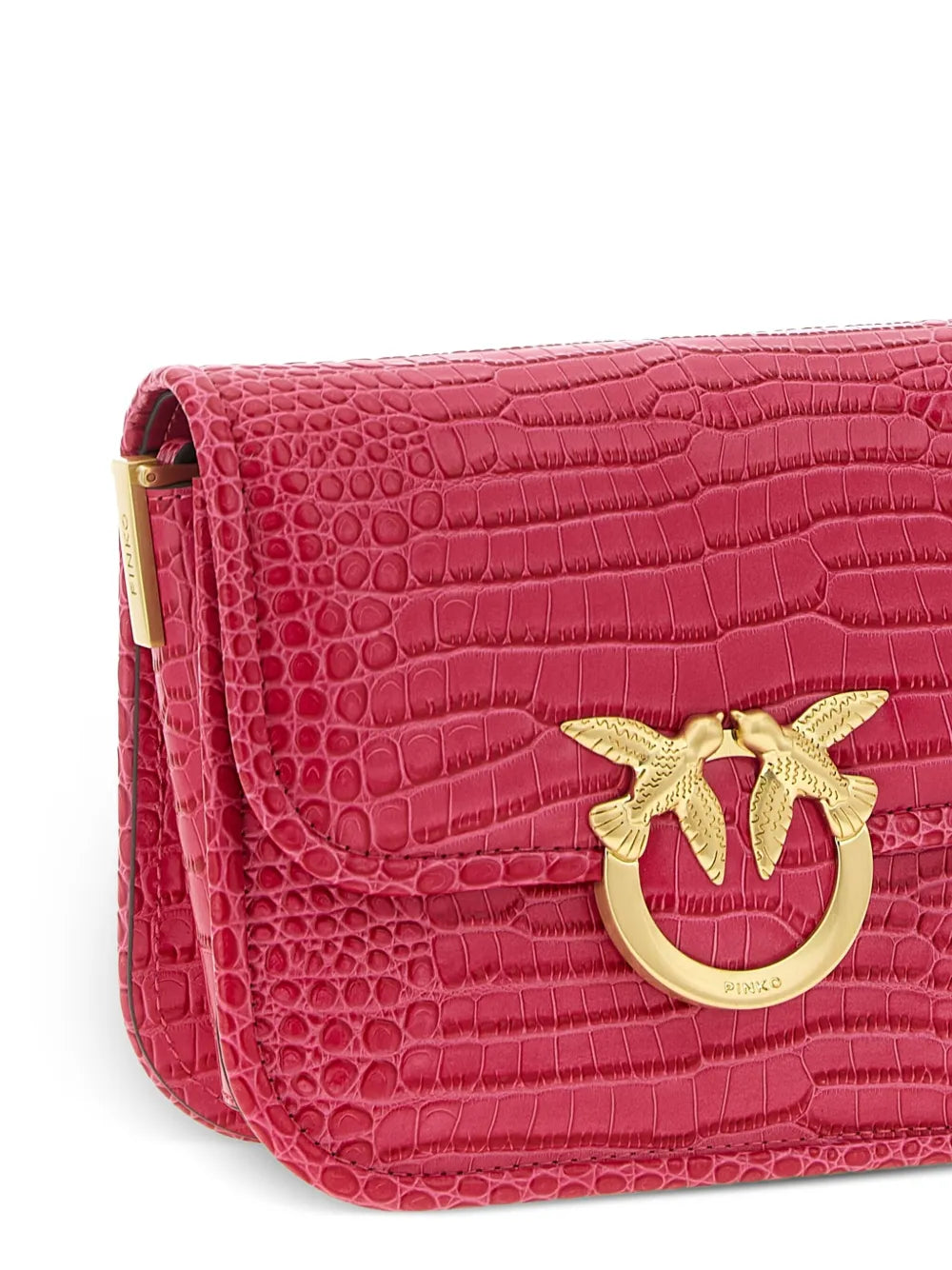 PINKOcrocodile-effect mini shoulder bag