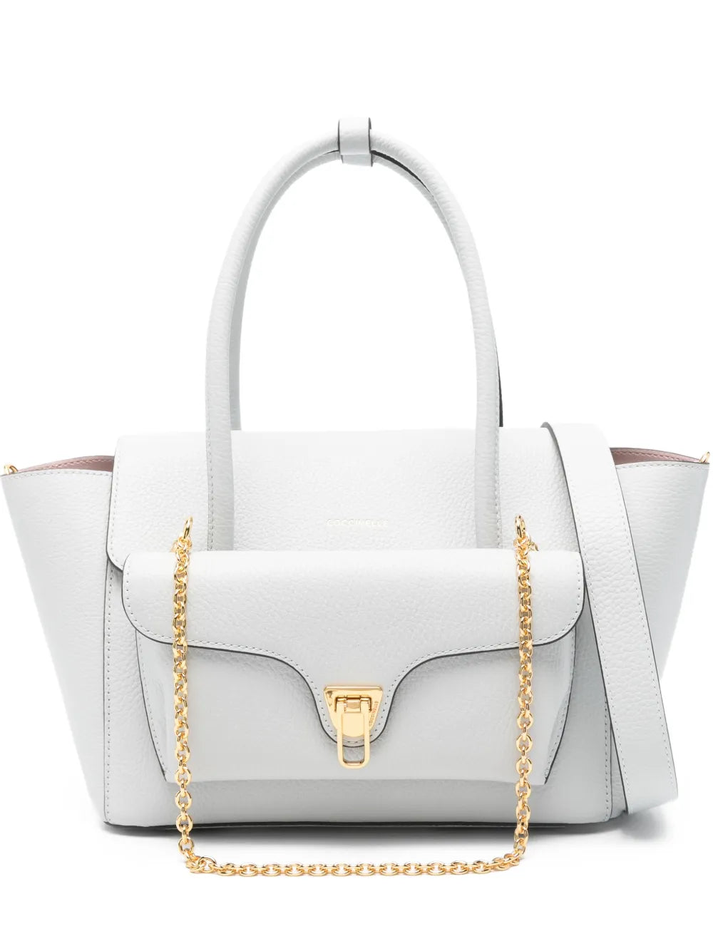 Coccinellechain-detail leather tote bag