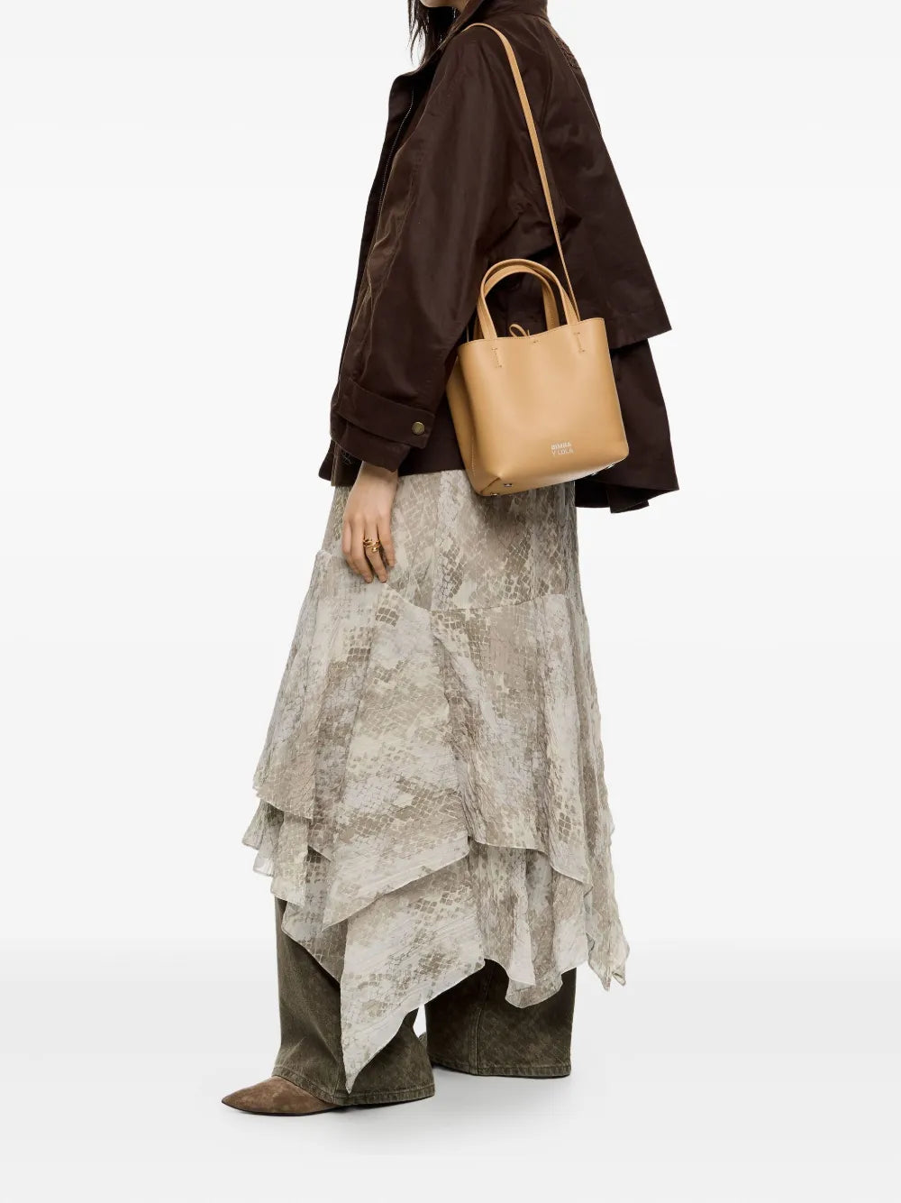 Bimba y Lolasmall Chihuahua leather tote bag