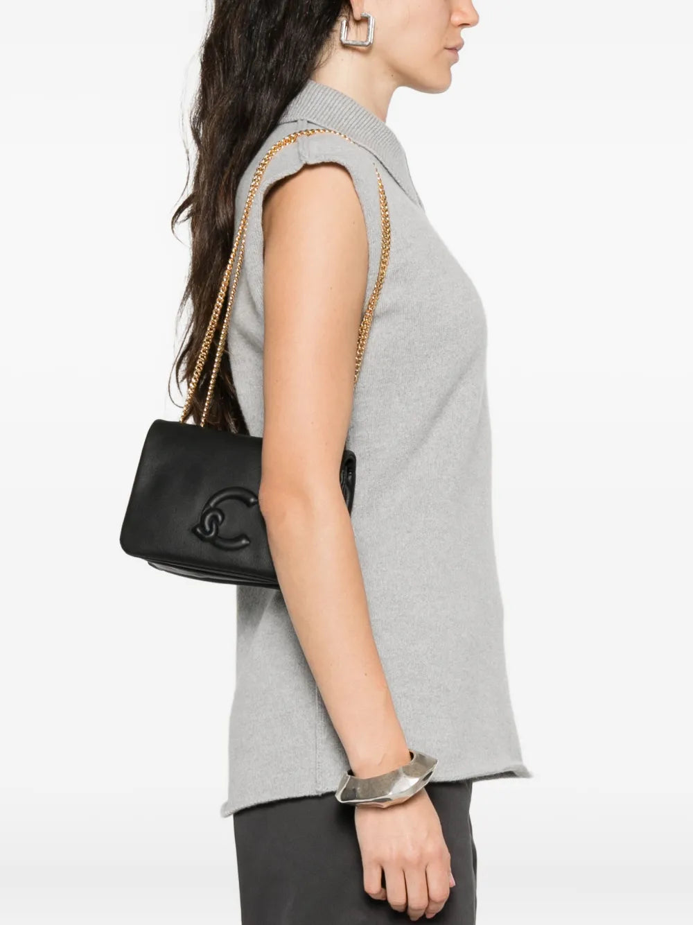 Coccinellemini embossed-logo chain shoulder bag