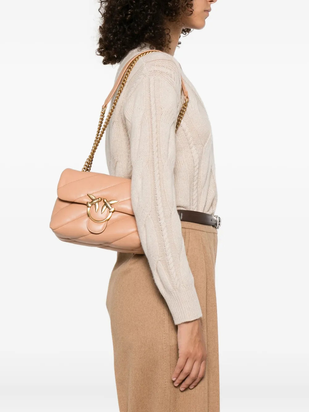 PINKOLove quilted logo-plaque shoulder bag