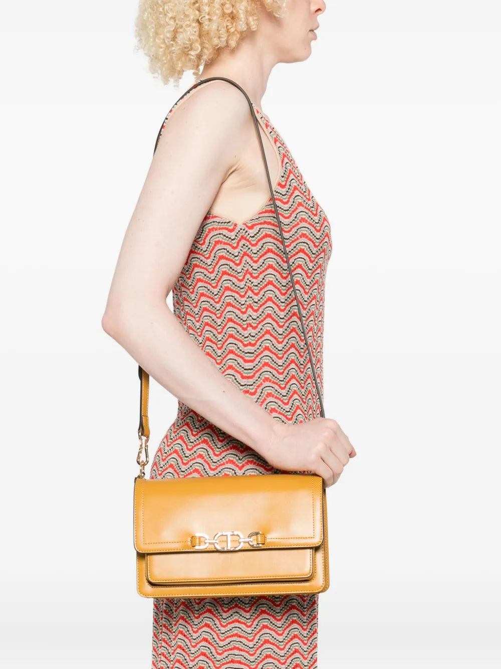 TWINSETchain-link flap satchel