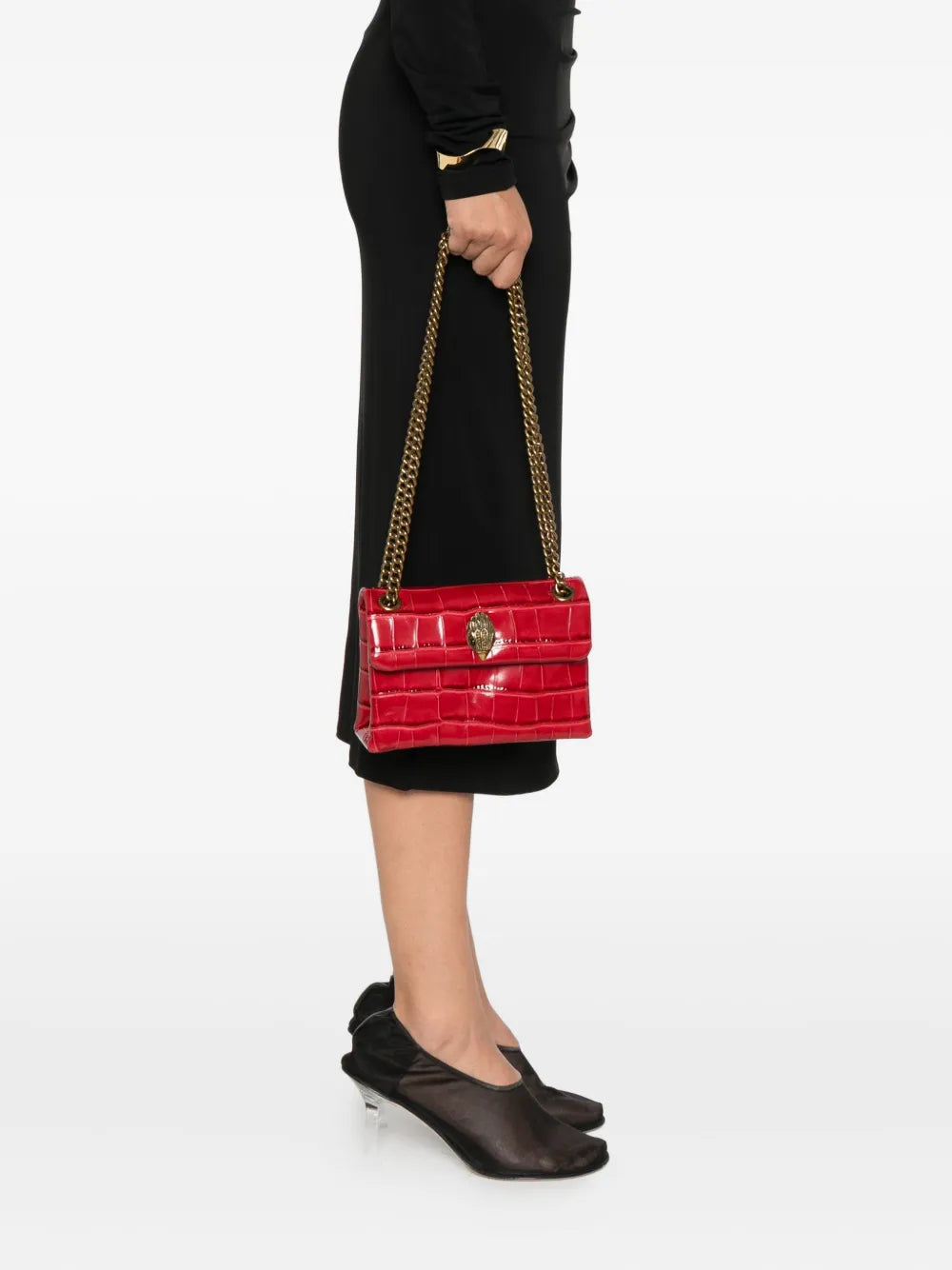 Kurt Geiger Londoncrocodile-effect chain bag