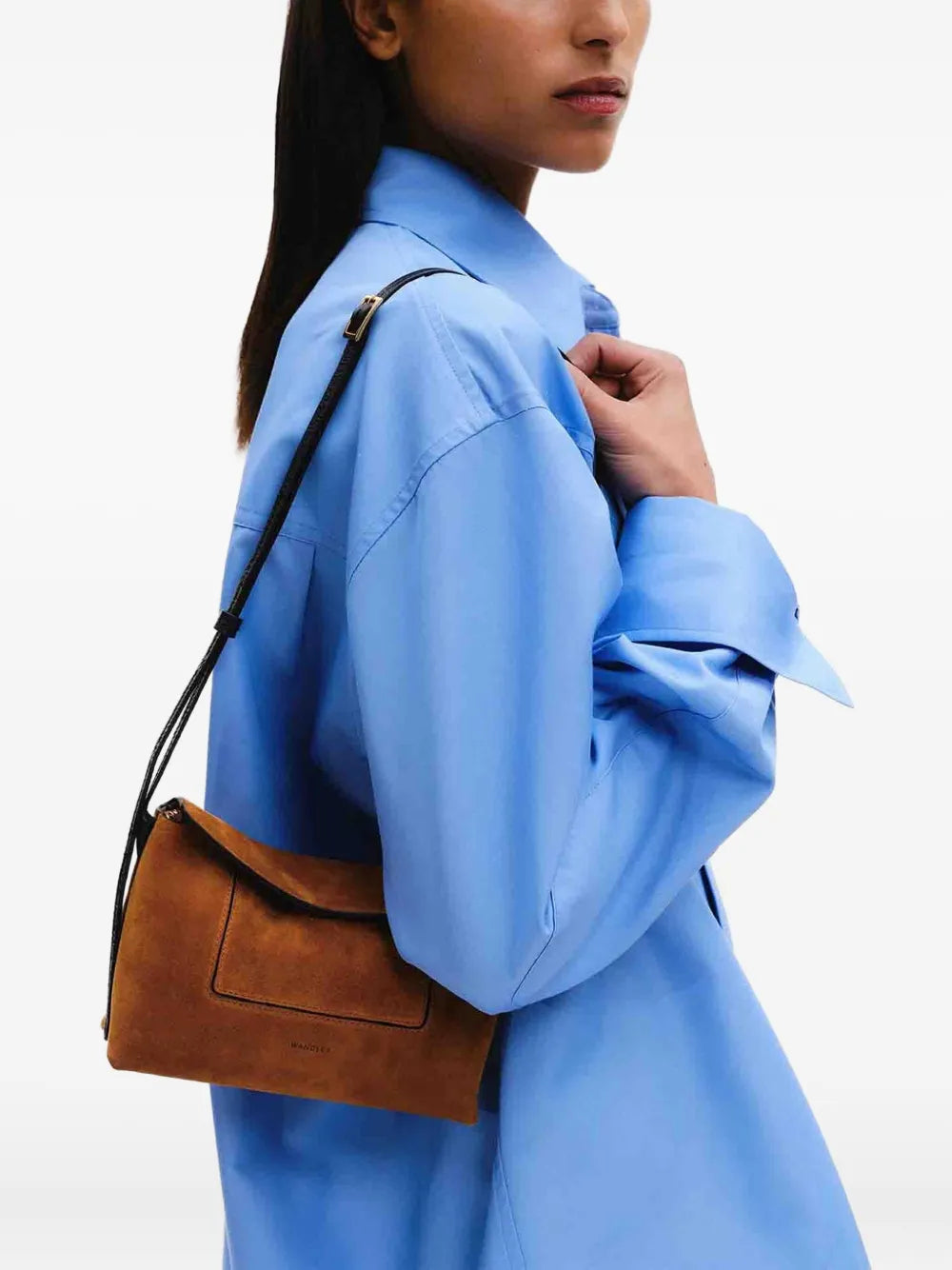 Wandlermini Penelope suede flap shoulder bag