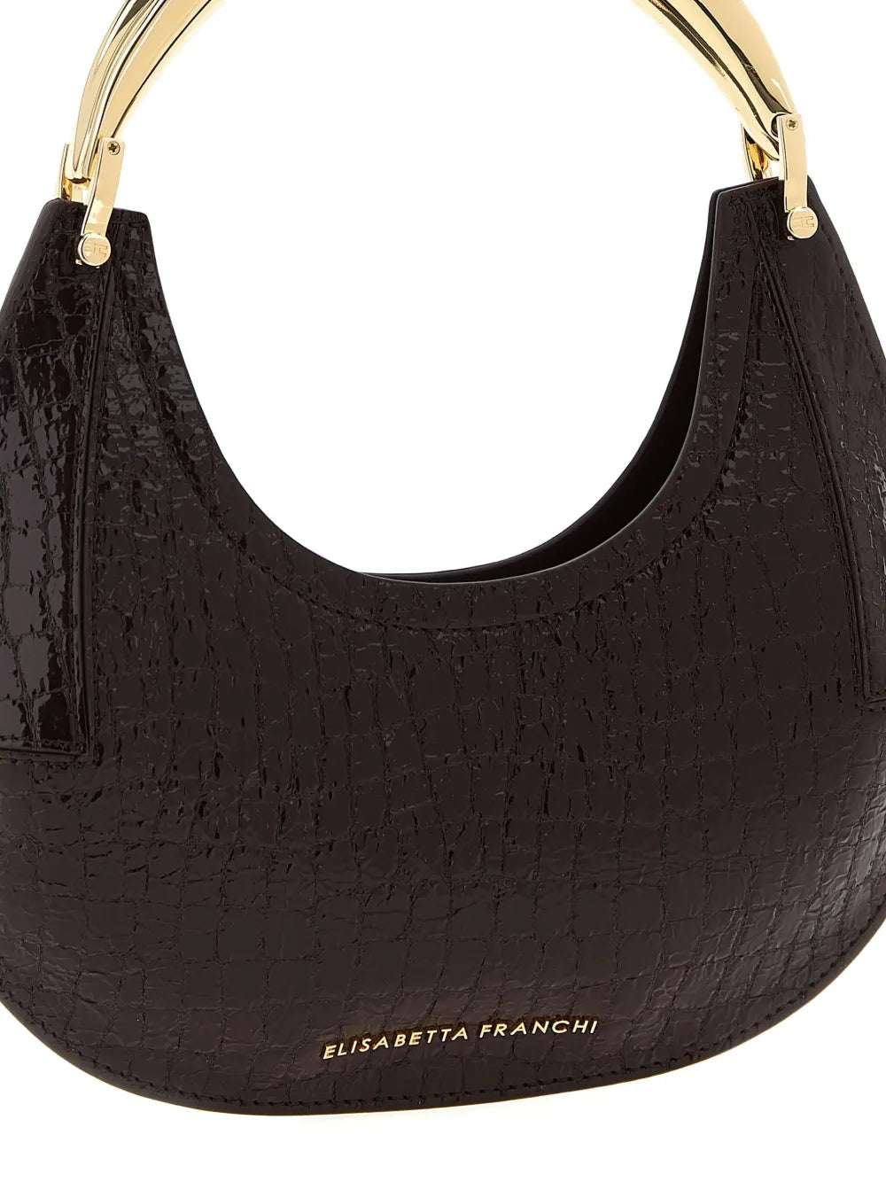 Elisabetta Franchismall Hobo crocodile-effect metal-top-handle shoulder bag