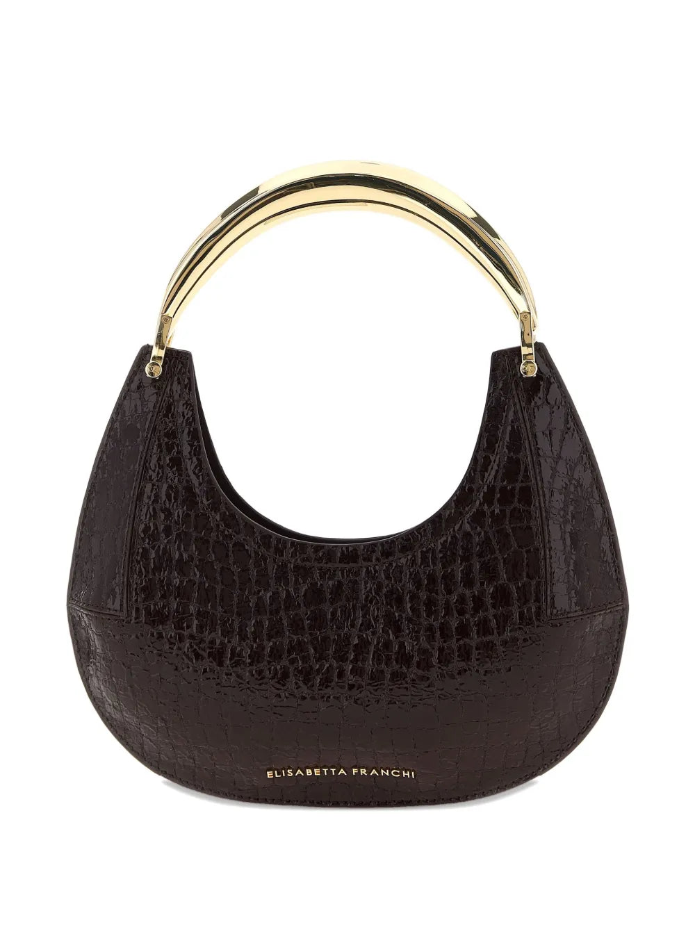 Elisabetta Franchismall Hobo crocodile-effect metal-top-handle shoulder bag