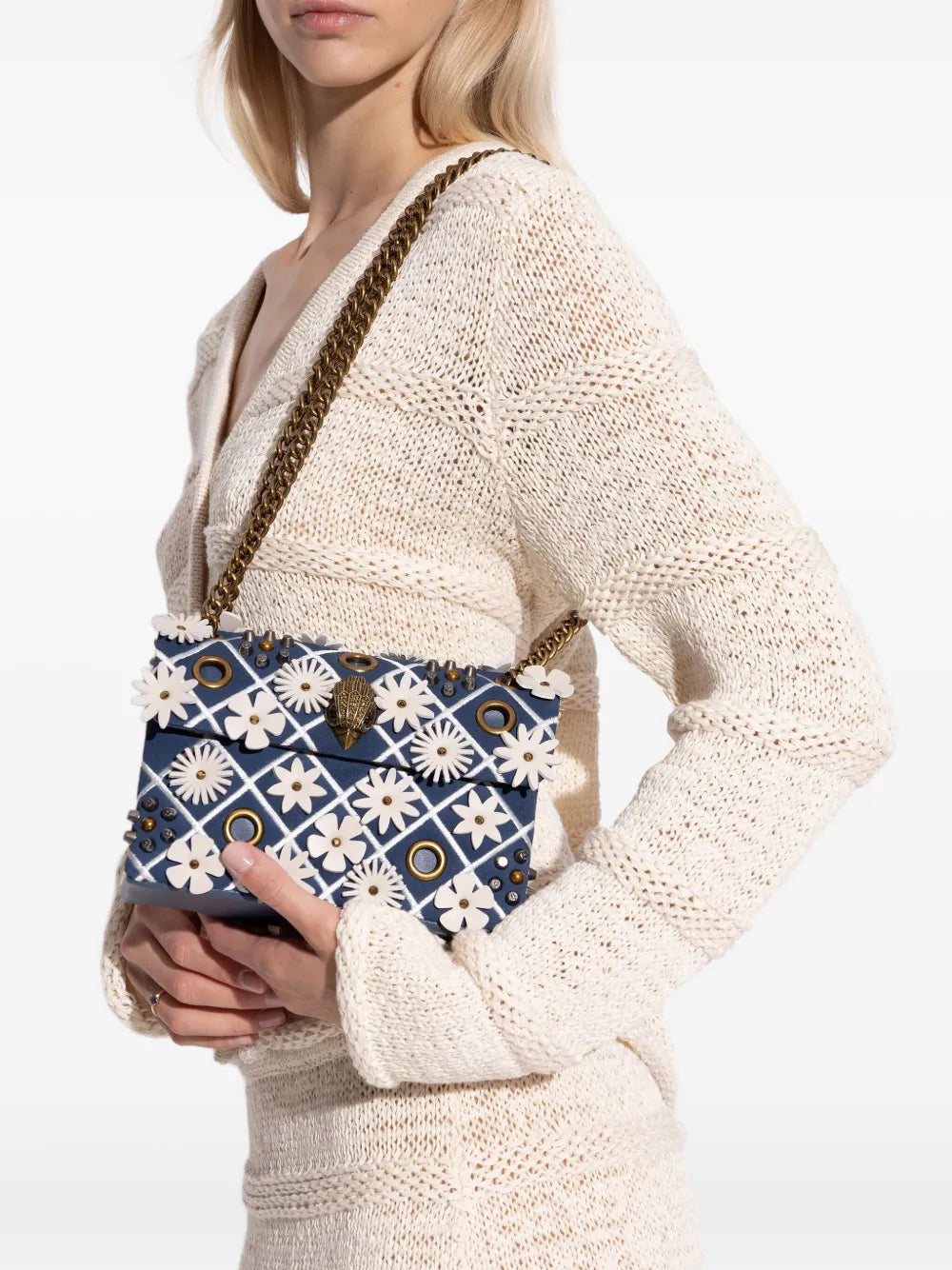 Kurt Geiger Londonsmall Kensington flower-embellished shoulder bag