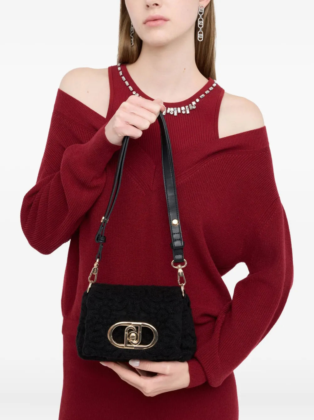 LIU JOsmall LaPuffy embroidered crossbody bag