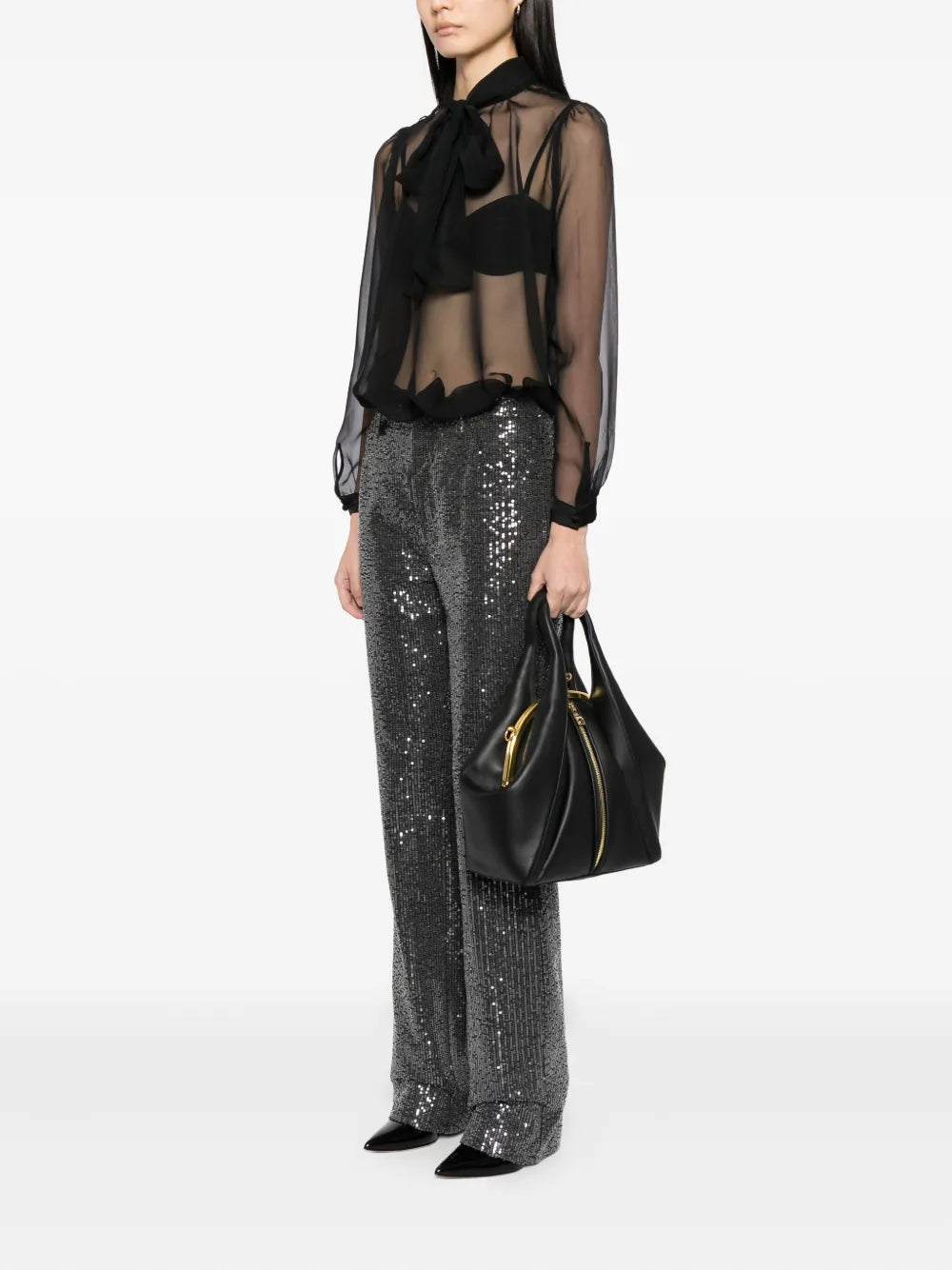 Saiid Kobeisyleather zipped tote bag